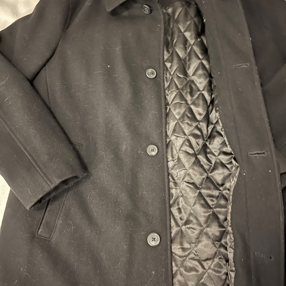 Claiborne Black Wool Pea Coat - Picture 2 of 5